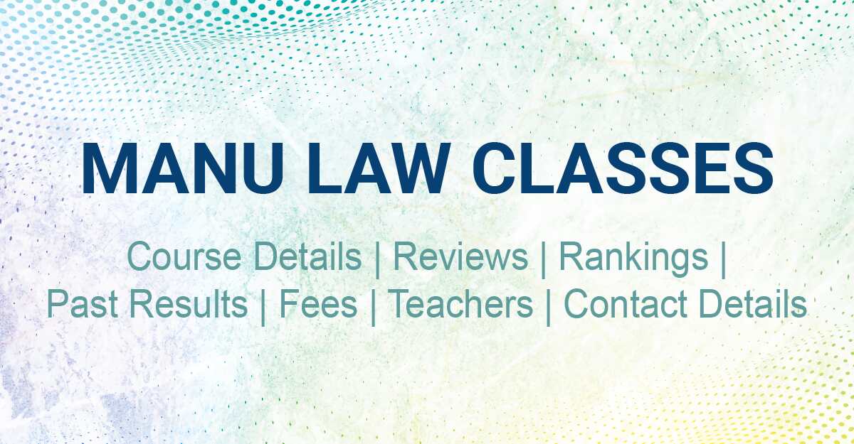 Supreme law entrance coaching Institute: Manu Law Classes