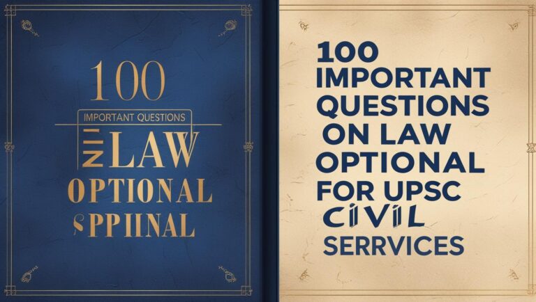 100 Important Questions on Law Optional for UPSC