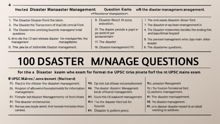 Disaster Management Questions for UPSC