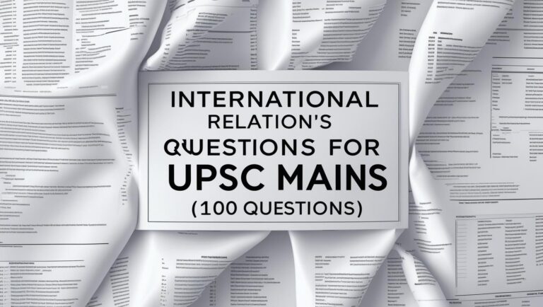 International Relations Questions for UPSC