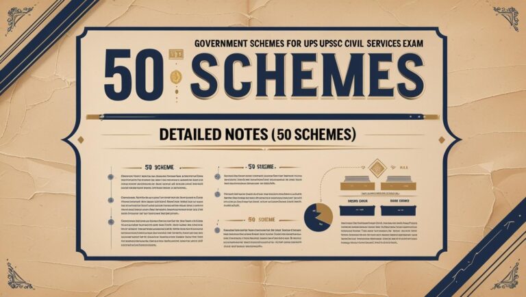 Government Schemes for UPSC Civil Services Exam – Detailed Notes (50 Schemes)