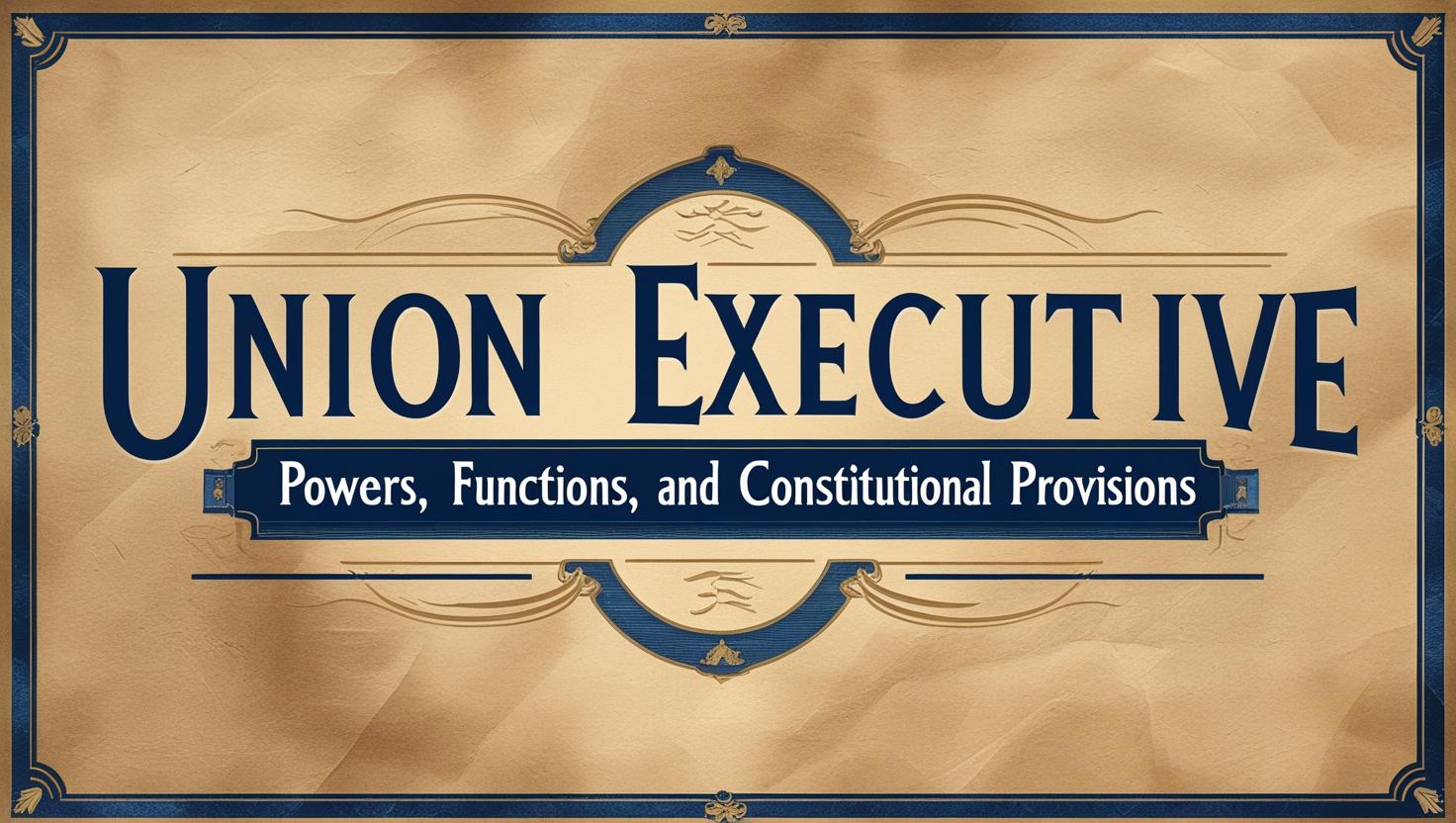 Union Executive: Powers, Functions, and Constitutional Provisions