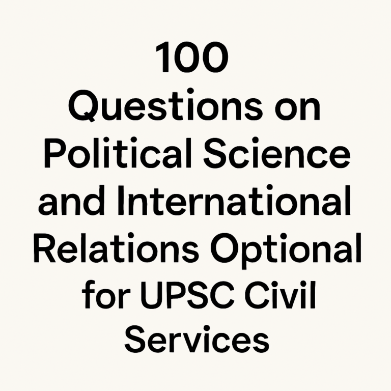 Political Science and International Relations Optional