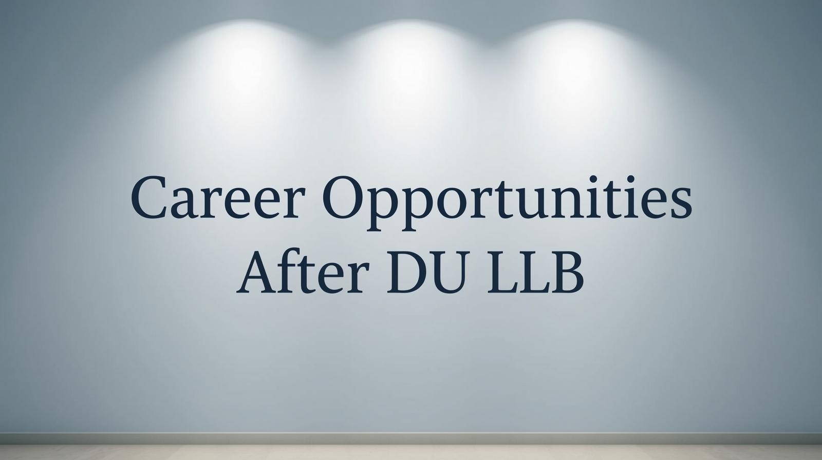 Career Opportunities After DU LLB