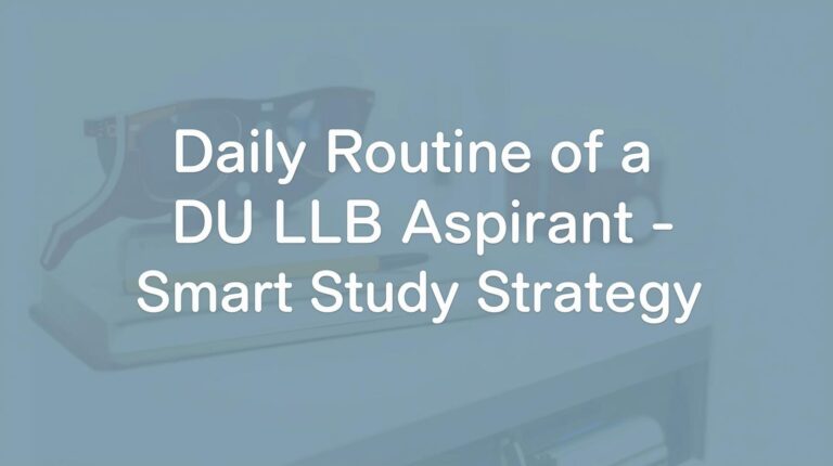 Daily Routine of a DU LLB Aspirant – Smart Study Strategy