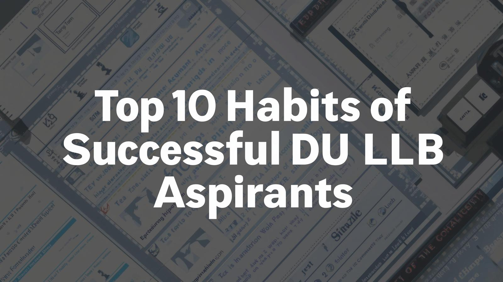 Top 10 Habits of Successful DU LLB Aspirants